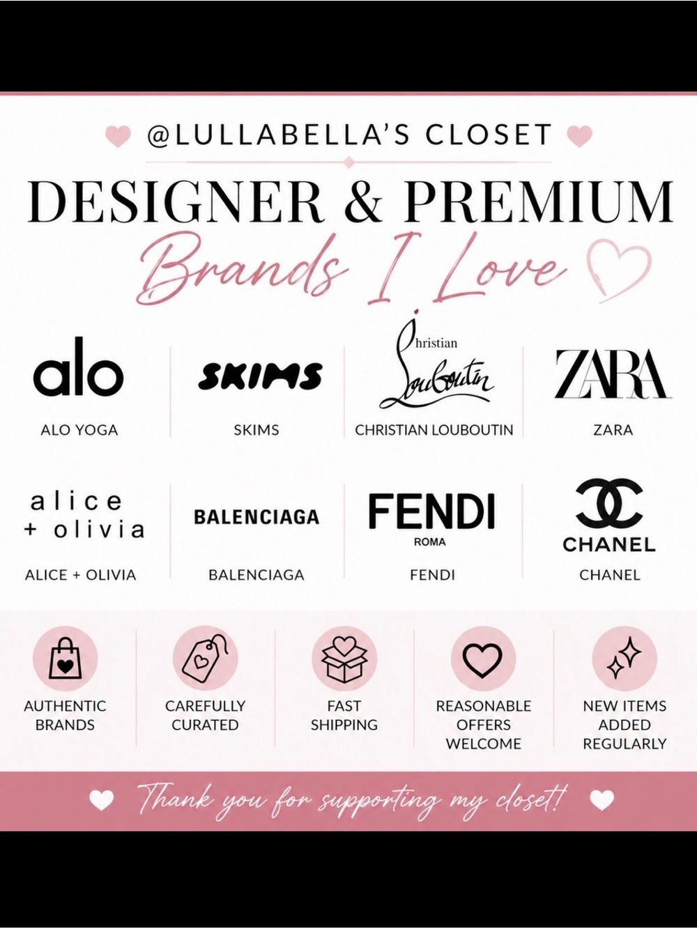 Designer & Premium Brands Graphic - Pink, Black, White